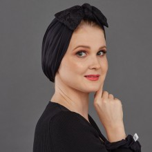 KELLY OVEA TURBAN BLACK BUTTERFLY WITH LACE