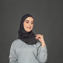 OVEA HIJAB DOUBLE FACE BLACK IN FRENCH LACE