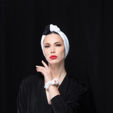 LANA OVEA TURBAN BLACK & WHITE GLAMOUR