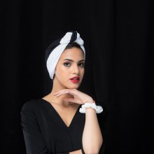 LANA OVEA TURBAN BLACK & WHITE GLAMOUR