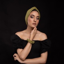 MOZA OVEA TURBAN VERT OLIVE BRILLANT