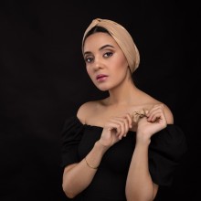 MOZA OVEA TURBAN DORÉ SATINÉ