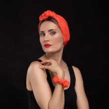 LANA OVEA CORAL ORANGE TURBAN