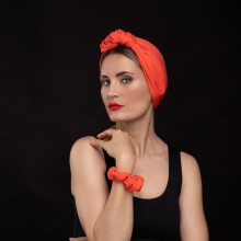 LANA OVEA CORAL ORANGE TURBAN