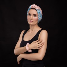 LANA OVEA LIGHT PINK GLAMOUR AND BLUE PRINT TURBAN