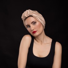 LANA-LATIFA OVEA TURBAN SATIN BEIGE CLAIR