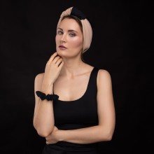 LANA OVEA TURBAN GLAMOUR NOIR & BEIGE