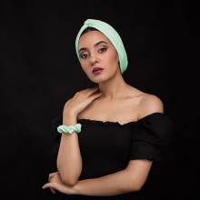 MOZA OVEA TURBAN VERT EAU CLAIR