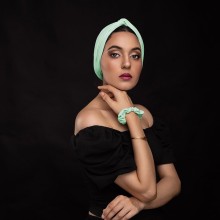 MOZA OVEA TURBAN VERT EAU CLAIR