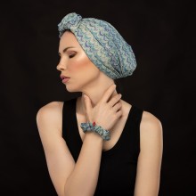 LANA-LATIFA OVEA HARMONY TURBAN BRIGHT BLUE AND GREEN