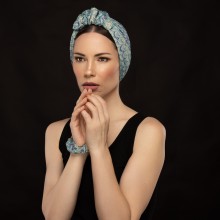 LANA-LATIFA OVEA HARMONY TURBAN BRIGHT BLUE AND GREEN