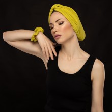 MOZA OVEA TURBAN DOUCEUR JAUNE OIE