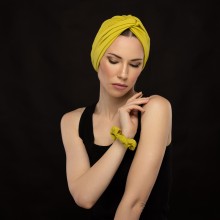 MOZA OVEA TURBAN DOUCEUR JAUNE OIE