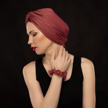 MOZA OVEA BURGUNDY ELEGANT SHINY TURBAN