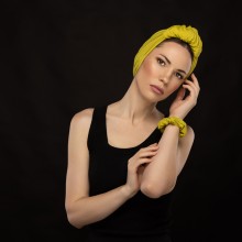 LANA-LATIFA OVEA TURBAN DOUCEUR JAUNE OIE