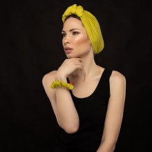 LANA-LATIFA OVEA TURBAN DOUCEUR JAUNE OIE