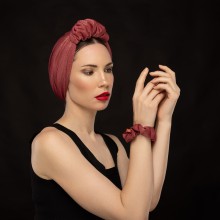 LANA-LATIFA OVEA SHINY BURGUNDY ELEGANT TURBAN