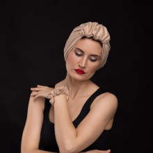 LANA-LATIFA OVEA LIGHT SATIN BEIGE TURBAN