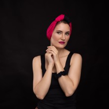 LANA OVEA GLAMOUR BLACK AND FUCHSIA TURBAN