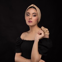 MOZA OVEA SATIN GOLD TURBAN