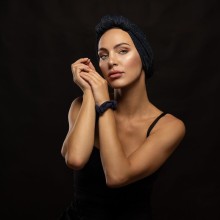 LANA-LATIFA OVEA TURBAN ELEGANCE NIGHT BLUE WITH GOLD LIGHT