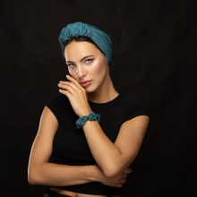 LANA-LATIFA OVEA TURBAN VERT CANARD BRILLANT