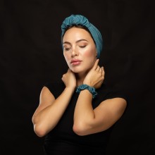 LANA-LATIFA OVEA TURBAN VERT CANARD BRILLANT