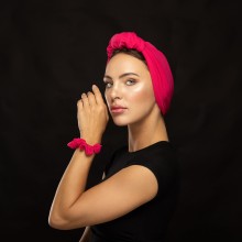 LANA-LATIFA OVEA TURBAN DOUCEUR FUCHSIA ÉLECTRIQUE