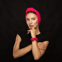 LANA-LATIFA OVEA TURBAN DOUCEUR FUCHSIA ÉLECTRIQUE