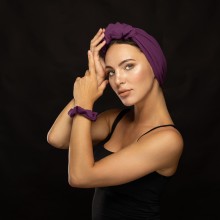 LANA-LATIFA OVEA TURBAN DOUCEUR VIOLINE PURE