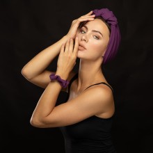 LANA-LATIFA OVEA TURBAN DOUCEUR VIOLINE PURE