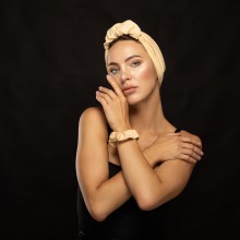 LANA-LATIFA OVEA TURBAN DOUCEUR BEIGE CHAIR